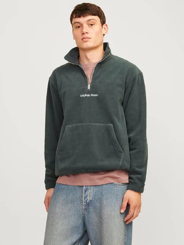 Printed Fleece sweatshirt in Forest