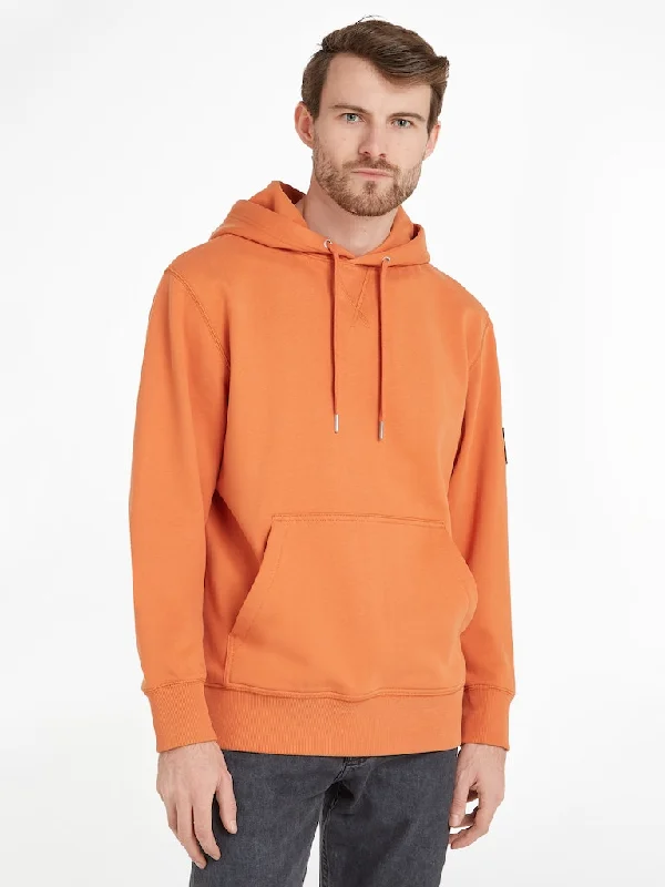 Cotton Terry Badge Hoodie in Burnt Clay