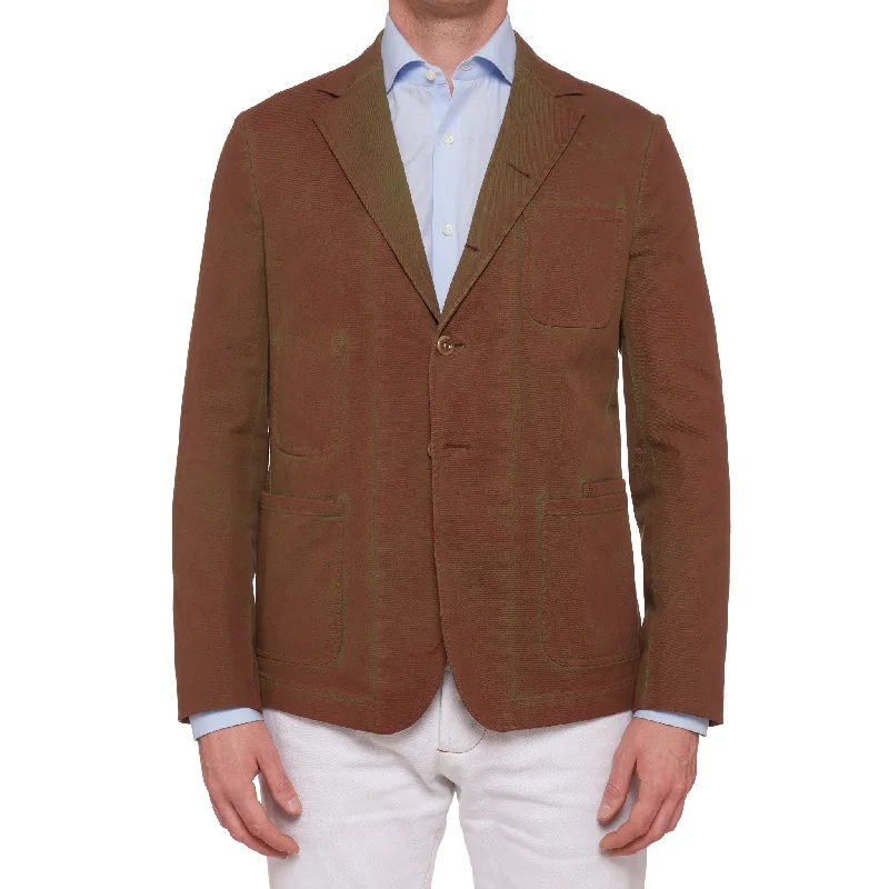 BOGLIOLI Galleria Brown Garment Dyed Waxed Cotton 4 Button Jacket 50 NEW US 40