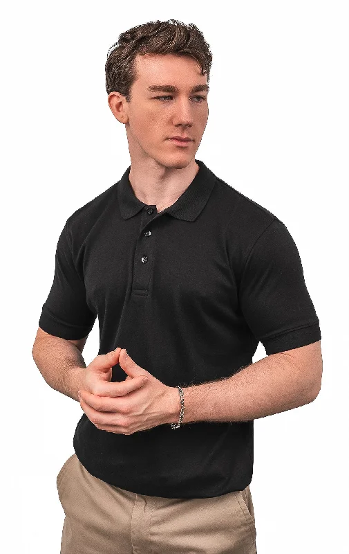 CLEOCOTTON BLACK POLO SHIRT