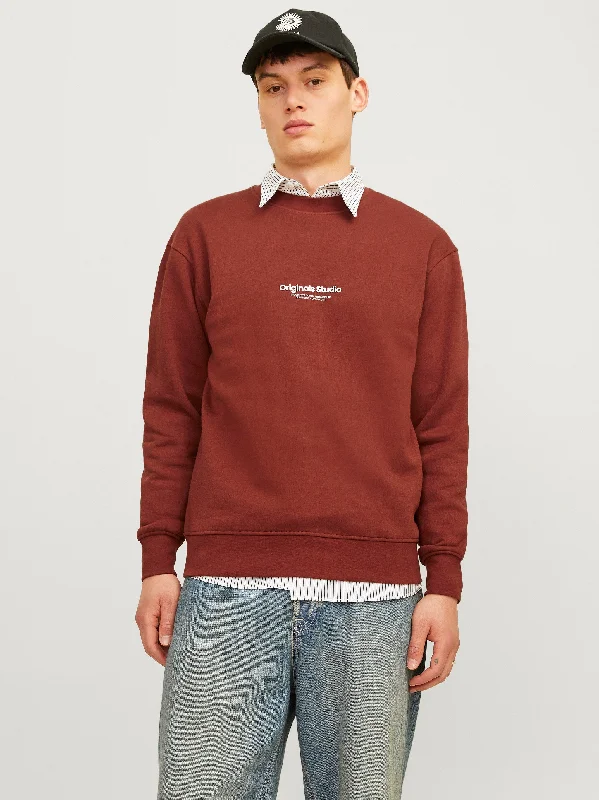 Printed Sweatshirt in Brandy Brown