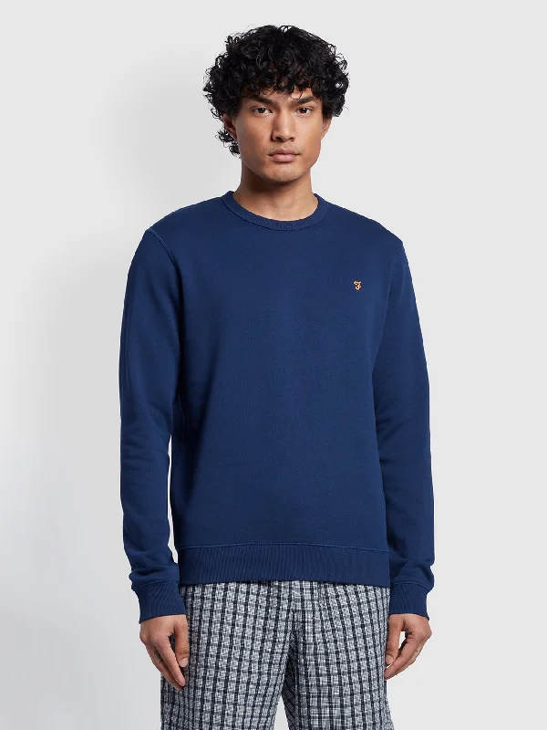 Tim Slim Fit Crew Neck Sweatshirt In Rich Indigo