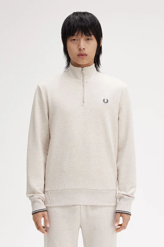 Half Zip Sweatshirt in Porridge Marl