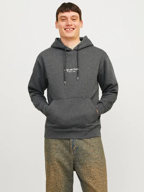 Printed Hoodie in Iron