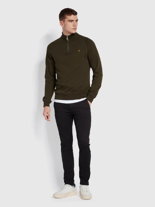 Jim Quarter Zip Sweatshirt In Evergreen