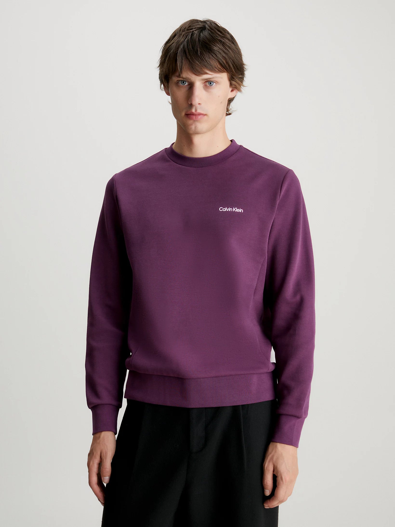 Micro Logo Cotton Sweatshirt in Italian Plum