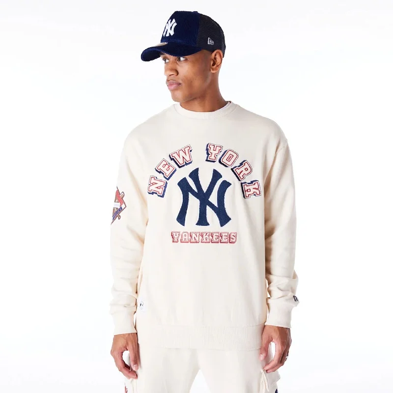 New York Yankees World Series Light Beige Oversized Fleece Top