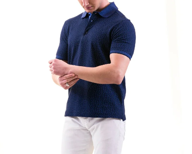 BLUE PATTERN POLO SHIRT