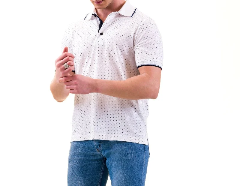 WHITE DOT POLO SHIRT