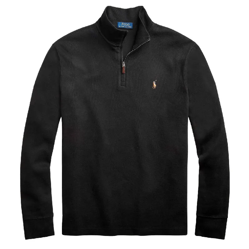 Polo Ralph Lauren Estate-Rib Quarter-Zip Pullover Polo Black