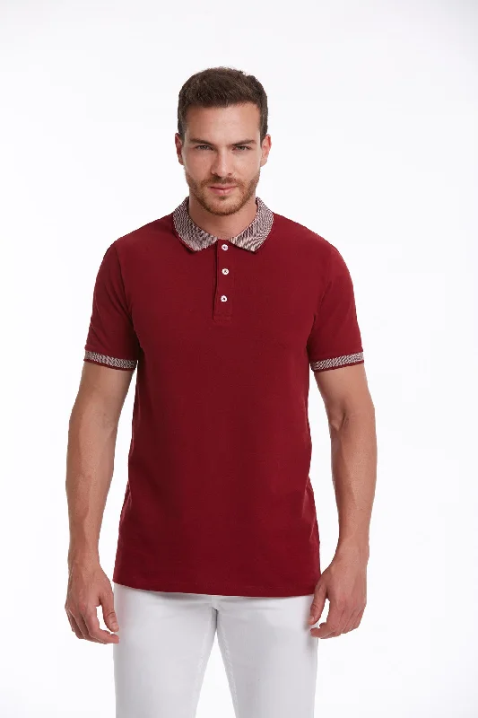 Regular Fit Burgundy Basic Cotton Polo T-Shirt