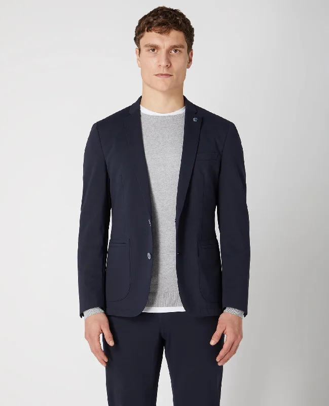 Slim Fit Cotton-Stretch Jersey Jacket