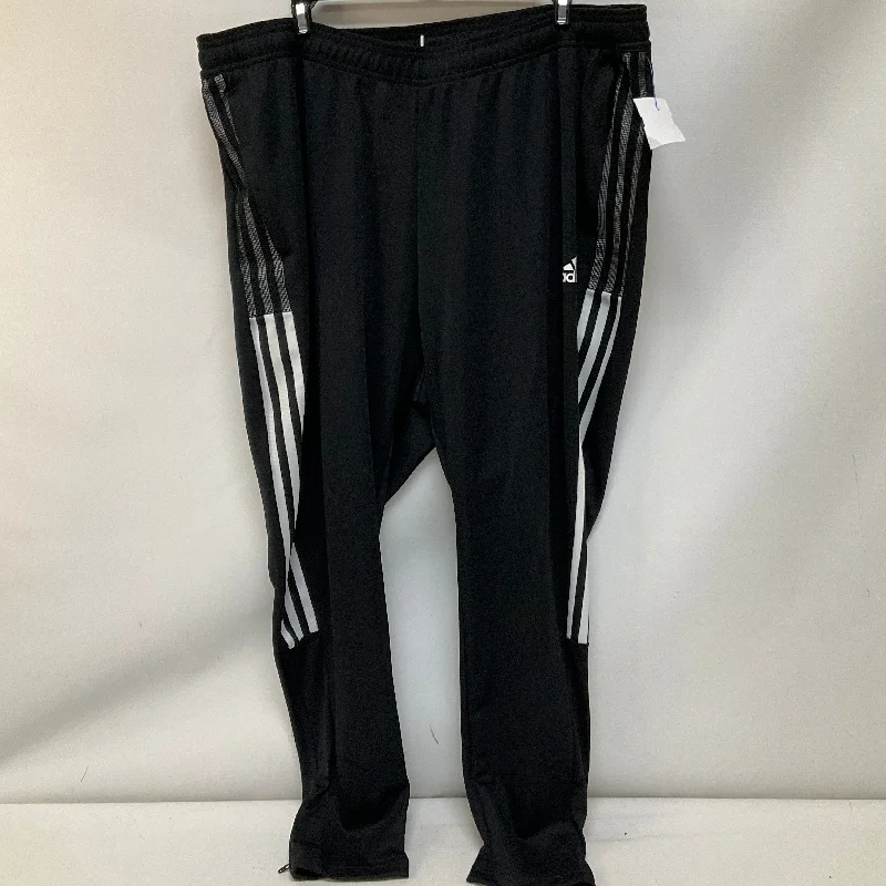 Athletic Pants By Adidas In Black & White, Size: 2x