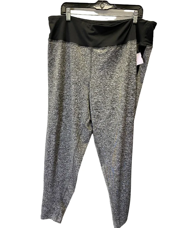 Athletic Pants By Bebe In Black & Grey, Size: 3x