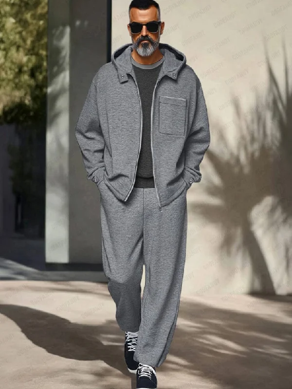 Athleisure Hooded Jacket Pants Set