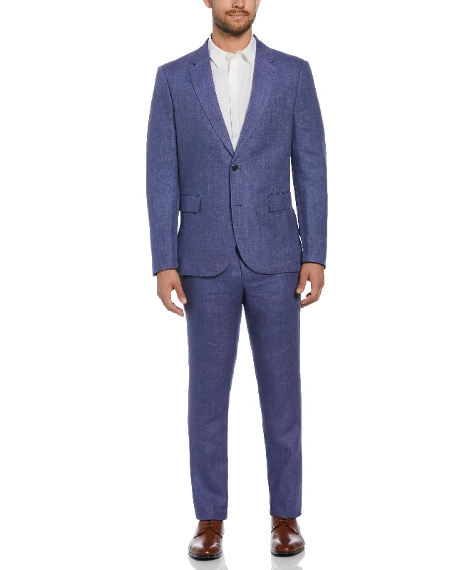 Delave Navy Linen Suit