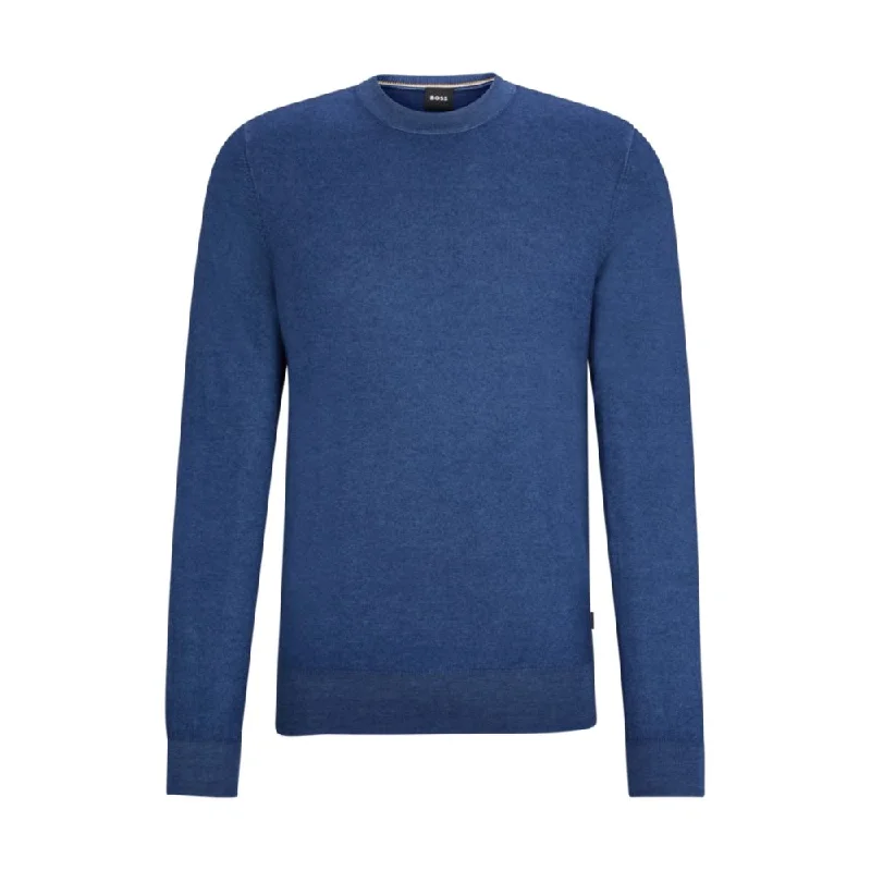 Regular-fit sweater in 100% cashmere with ribbed cuffs