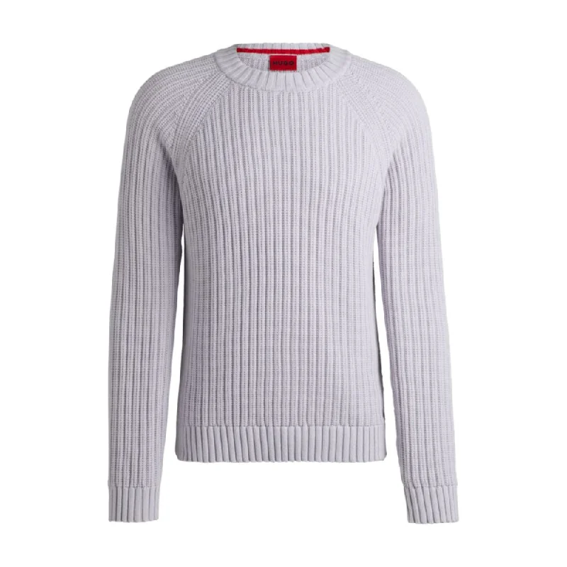 Regular-fit sweater in ribbed cotton