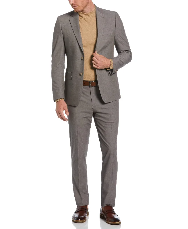 Skinny Fit Brown Notch Lapel Iridescent Suit