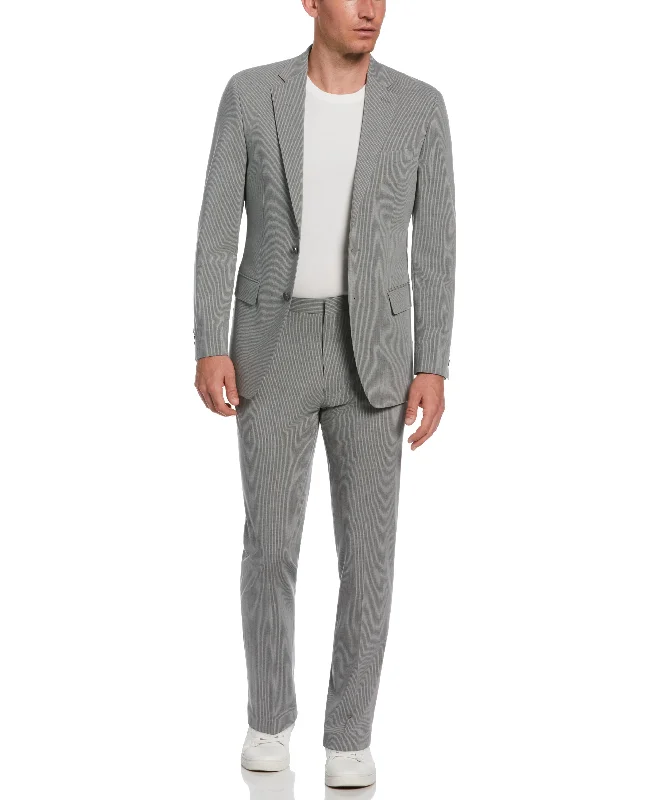 Slim Fit Grey Pinstripe Stretch Suit