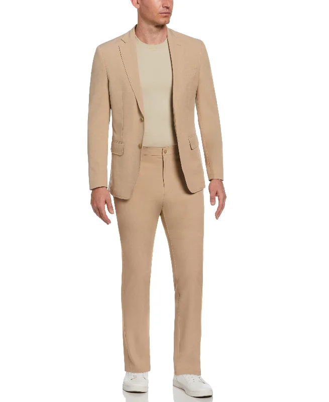 Slim Fit Tan Stretch Tech Suit