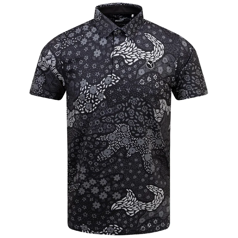 Cloudspun Bloom Camo Polo Puma Black - AW24