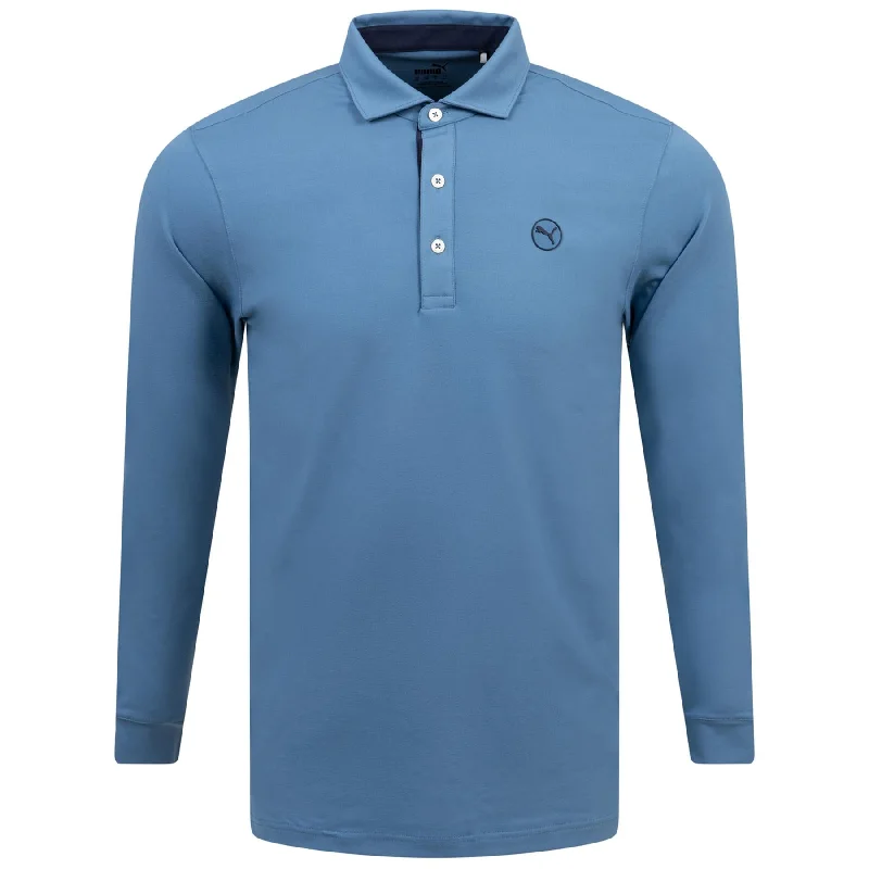 Cloudspun LS Midweight Polo Blue Horizon/Deep Navy - AW24