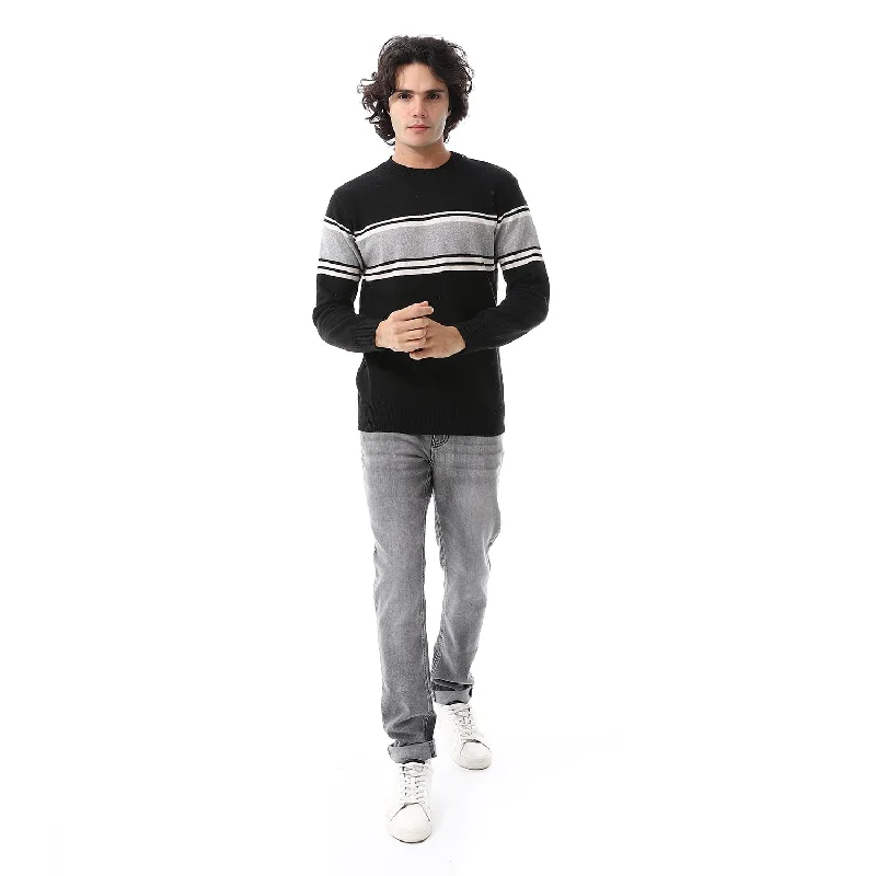 Crew_Neck_Striped_Pullover_-_Black,_Grey_&_Off_White