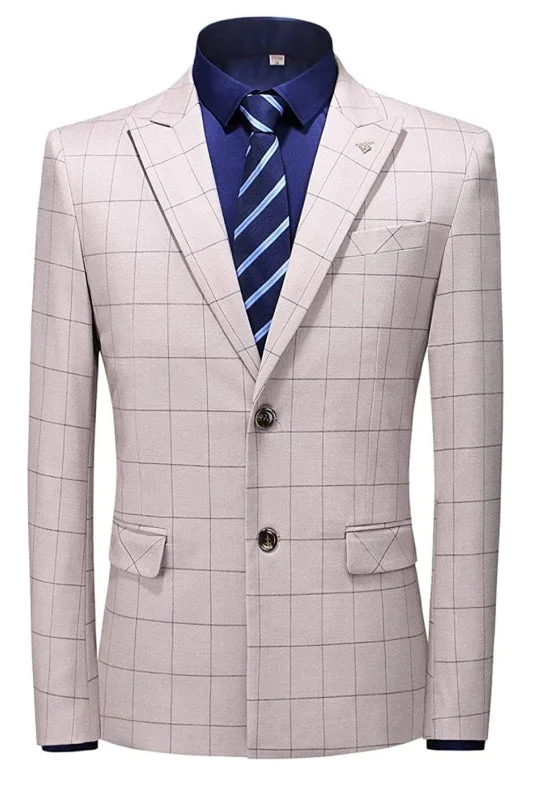 Dusty Pink Striped Two Pieces Business Suits Peaked Lapel Prom Suits