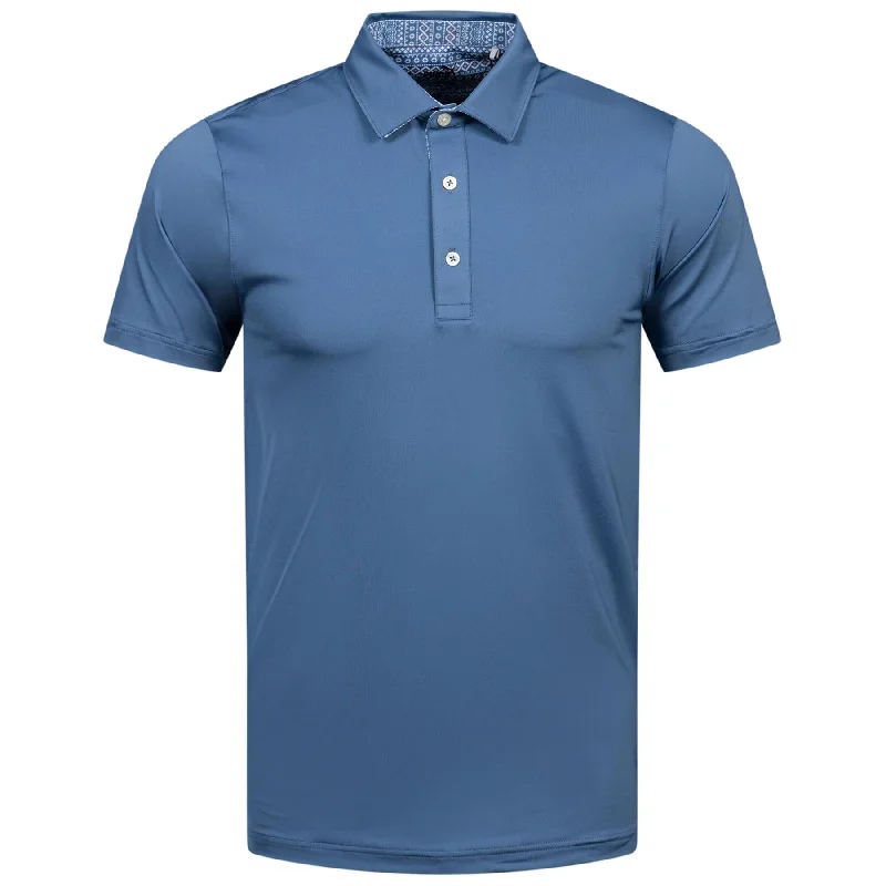 Fair Isle Trim Polo Blue Horizon - AW24