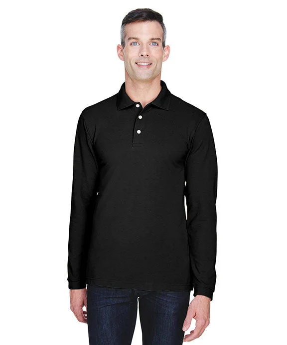 M265L - Harriton Mens 5.6 oz. Easy Blend™ Long-Sleeve Polo Shirt