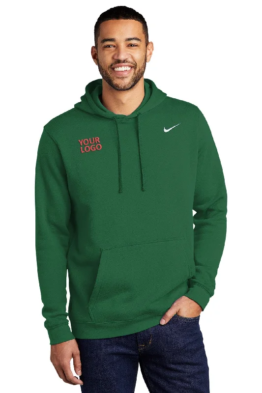 Nike Club Fleece Customized Hoodies, Dark Green