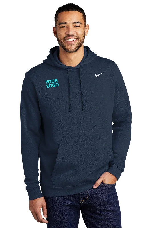 Nike Club Fleece Customized Hoodies, Navy