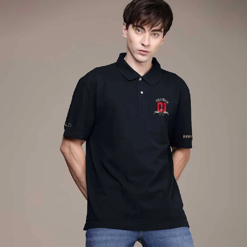 Polo Republica Men's Double Pony & Polo 01 Embroidered Short Sleeve Polo Shirt