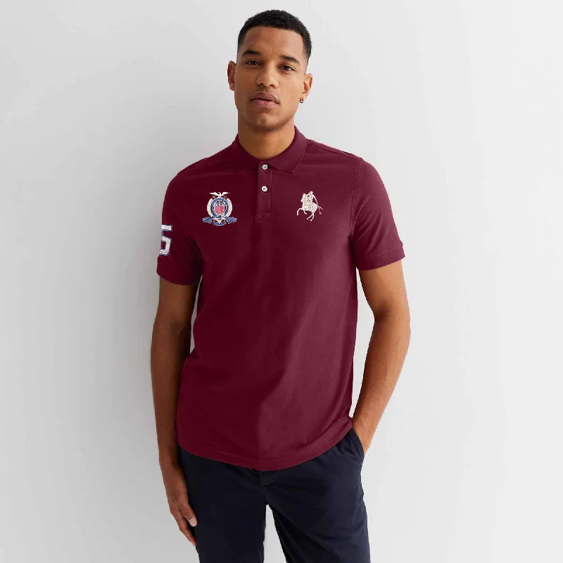 Polo Republica Men's Horse Crest & 5 Embroidered Short Sleeve Polo Shirt