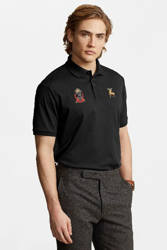 Polo Republica Men's Moose & Crest 3 Embroidered Short Sleeve Polo Shirt