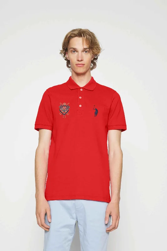 Polo Republica Men's Signature Pony And LV Crest Embroidered Polo Shirt