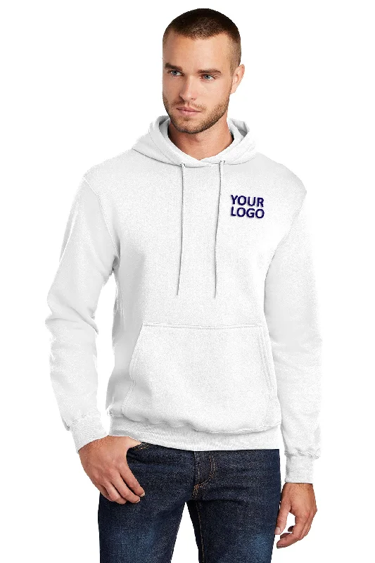 Port & Company Core Fleece Branded Hoodies, White