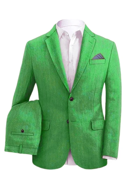 Sparkly Green Notched Lapel Two Pieces Prom Suits for Men