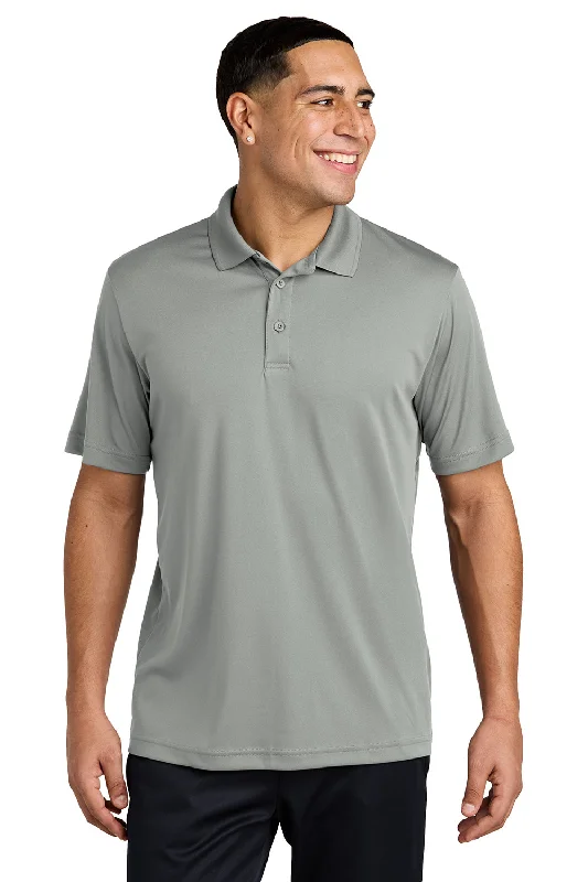 Sport-Tek Mens Competitor Moisture Wicking Short Sleeve Polo Shirt - Silver Grey