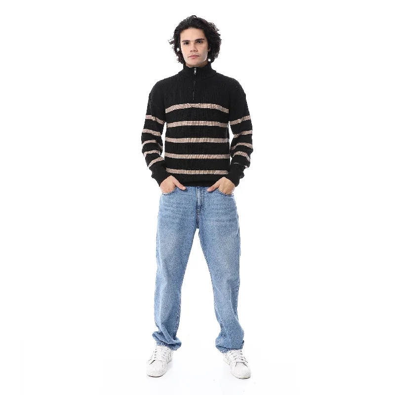 Stylish_Striped_Pullover_With_Zipper_Neck