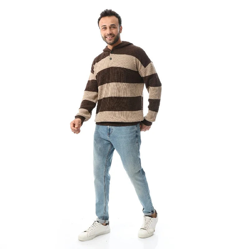 Wide Striped Knitted Pullover